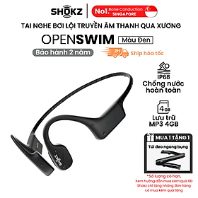 Tai Nghe Thể Thao Bơi Lội SHOKZ OPENSWIM - Truyền âm thanh qua xương Chống nước IP68 - Dung lượng lưu trữ 4GB cho 1200 bài hát - Hàng Chính Hãng