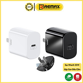 Củ Sạc Nhanh PD 20W Remax cổng Type C - Dành Cho iPhone 8 - X - Xs max - 11 - iPhone 12 pro max ( RP U69 )