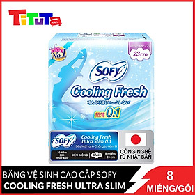 Băng vệ sinh cao cấp Sofy Cooling Fresh Ultra Slim 0.1 có cánh 23cm 8