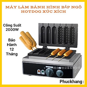 Máy Làm Bánh Hình Bắp Ngô Và Hotdog Xúc Xích 6 Bánh MÃ X67 .Máy Nướng Bánh Công Nghiệp Trái Bắp 6 Khuôn