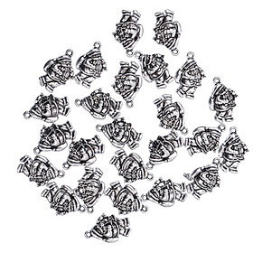 Santa Charms Pendants Jewelry Making Decor DIY Crafts Silver Pack of 25pcs