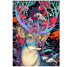 Mua Tranh sơn dầu số hoá tự tô đã căn sẵn khung 40x50 cm - thần rừng đa sắc