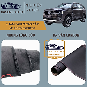 Thảm Taplo 3 Lớp Dành Cho Xe FORD EVEVREST, Nhung Lông Cừu Và Da Vân Carbon Cao Cấp - Hàng Chính Hãng