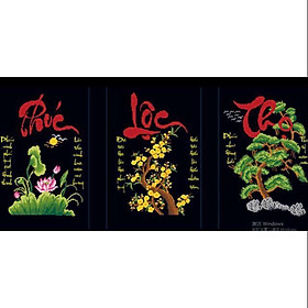 Tranh Đá Phúc Lộc Thọ 77573 >57*38*3cm, chưa đính