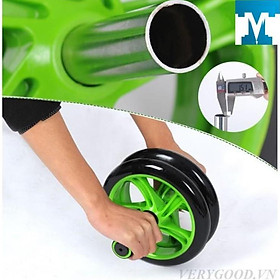 Máy tập cơ bụng bánh xe xanh lá , con lăn tập bụng 2 bánh cao cấp TẶNG KÈM THẢM - 007903 diệu shop