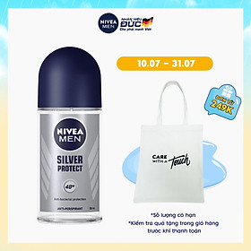 Lăn Ngăn Mùi NIVEA MEN Silver Protect Phân Tử Bạc Giảm 99.9% Vi Khuẩn Gây Mùi (50ml) - 83778