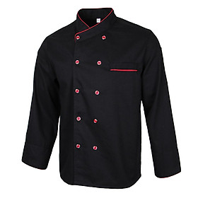 Unisex Long Sleeve Chef Coat Working Clothes for Kitchen Hotel Bakery Work Wear