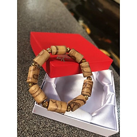 Vòng tay trầm hương tốc bông nam/nữ 12li cá tính mix charm mạ vàng