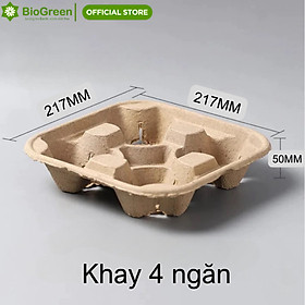 Mua Set 10 khay giấy đựng ly 2 ngăn  4 ngăn đựng cofee  trà sữa ... tiện dụng thân thiện với môi trường