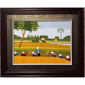 Tranh thêu tay phong cảnh - Đồng Quê Việt Nam