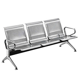 Băng ghế dài inox 4 chỗ CW3001-4 Nội thất Capta Ghế băng chờ nhập khẩu inox bóng hình sao giá đỡ sắt sơn tĩnh điện chờ phòng khám phòng nha công cộng tại HCM