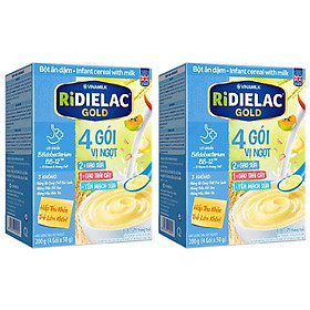 COMBO 2 HỘP BỘT ĂN DẶM RIDIELAC GOLD 3 VỊ NGỌT - HỘP GIẤY 200G