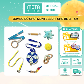 Trọn bộ 8 món đồ chơi cho bé 3-6 tháng Montessori Mota - Hỗ trợ phát triển vận động - Nâng cao trí nhớ - Hàng chính hãng