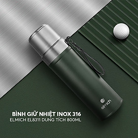 Bình giữ nhiệt inox 316 Elmich EL8311 dung tích 800ml - Hàng Chính Hãng