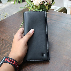 Ví da bò cao cấp màu đen hàng handmade