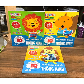 Bộ 3 Quyển - Sách sticker bóc dán dành cho bé từ 2 đến 6 tuổi. Phát triển kĩ năng và chỉ số thông minh IQ cho bé. Giúp Bé Vừa Học Vừa Chơi.