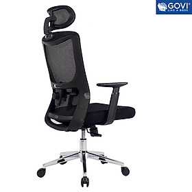 Ghế xoay văn phòng Govi W01A - Tựa đầu lưng lưới, nâng hạ di chuyển nhẹ nhàng, tay ghế cố định, đệm ngồi êm ái