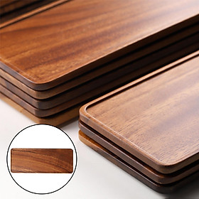 Wood Rectangular Tableware Serving Tray Food Fruit Plate Tea Serving Plate Snacks Food Storage Dish Serving Table Plate for Restaurant Home