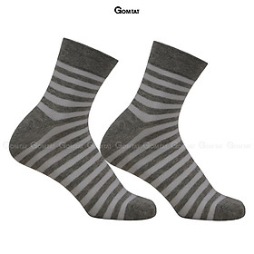 Tất vớ nam cổ trung GOMTAT cao cấp mẫu sọc ngang, chất liệu cotton mềm mại, hút ẩm, thoáng khí - GOM-MIX08-1DOI