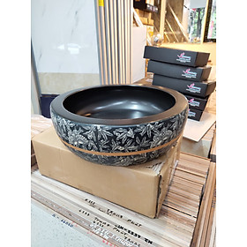 Mua CHẬU LAVABO ĐẶT BÀN HÌNH TRÒN HOA VĂN GỐM SỨ CAO CẤP