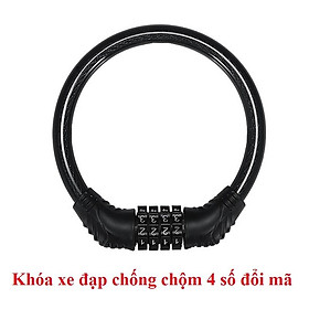 Khóa Xe Đạp 4 Mật Khẩu, Chống Trộm Di Động Vòng Cố Định Phụ Kiện Xe Đạp