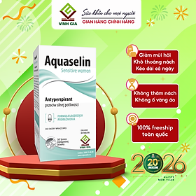 Combo 2 Lăn Khử Mùi AQUASELIN Sensitive Women Không Gây Thâm Nách, Ố Vàng Áo - 50ml