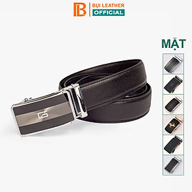 Thắt lưng nam, dây nịt nam da bò Saffiano 3 lớp Bụi Leather L106 - Khóa tự động, nhiều mặt khóa tùy chọn - Bảo hành 12 tháng