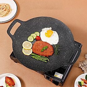 Chảo  Nướng BBQ Không Cần Dầu Hàn Quốc Đường Kính 34 cm chất liệu hợp kim nhôm phủ đá maifan chống dính Cao Cấp