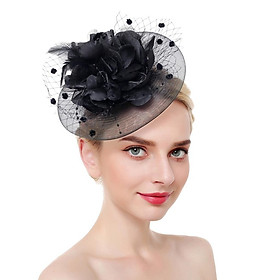 Pillbox Hat, Elegant Flower Feather Headband Hat Fascinator Wedding Headwear Ladies Day Race Royal Ascot