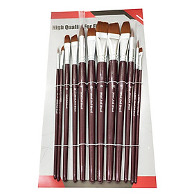 Bộ 12 Cọ Vẽ Đầu Bè Thân Lớn B054