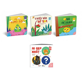 Bộ 04 cuốn "Có một truyện cổ mới" dành cho bé 0-6 tuổi : Cây tre rụng đốt - Chiếc mào nở hoa - Quả để dành - Ai đẹp nhất (Làm mới từ truyện Cây tre rụng đốt , Sự tích hoa mào gà, Tấm Cám, Trí khôn của ta đây)