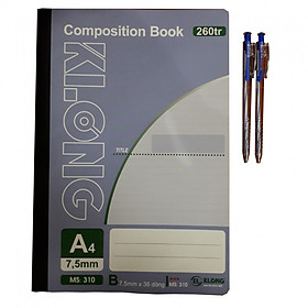 Combo 2 sổ A4 KL 260tr + 2 bút bi TL