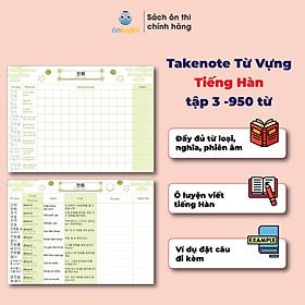 Takenote 3900 từ vựng TIẾNG HÀN gồm 40 chủ đề thông dụng