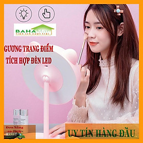 GƯƠNG TRANG ĐIỂM TÍCH HỢP ĐÈN LED ĐA NĂNG dùng làm đèn ngủ, đèn đọc sách với 3 mức độ ánh sáng thích hợp