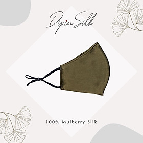 Khẩu Trang Lụa Tơ Tằm 100% Mulberry Silk 19mm - Có Lớp Bông Tằm Lọc Bụi Kháng Khuẩn Cao Cấp - Size M