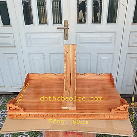 Bàn thờ treo tường gỗ xoan ngang 2 cỡ : 50cm và 60cm  - vàng nhạt