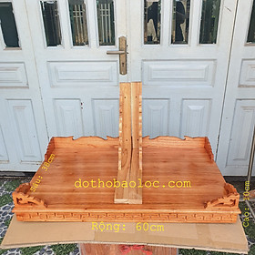 Mua Bàn thờ treo tường gỗ xoan ngang 2 cỡ : 50cm và 60cm  - vàng nhạt
