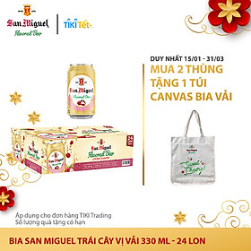 Thùng 24 Lon Bia SAN MIGUEL Trái Cây Vị Vải 330 ml