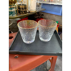 Mua (Thủy tinh - HL.VN) BỘ 6 CỐC THỦY TINH VÂN NHÁM VIỀN VÀNG - 300ML