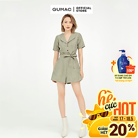 Jumpsuit nữ thiết kế phối nút kết hợp thắt eo GUMAC DB566