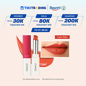 Son thỏi dưỡng môi trang điểm chất son satin Lip On Lip Glowy Satin 2.2g