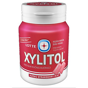 Combo 2 hộp Kẹo Gum không đường Lotte Xylitol Hương Strawberry Mint -hộp