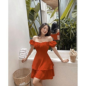 Váy xòe 2 tầng, vải đũi thun nhăn mịn mát - Mysa Dress - V069