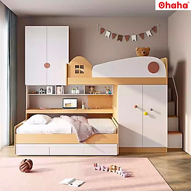 Mua Giường tầng thông minh cao cấp Ohaha 2 tủ áo - GTCC024