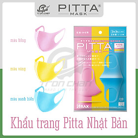 Khẩu Trang PItta Màu Sắc Trẻ em - Nhật Bản (Gói 3 cái)