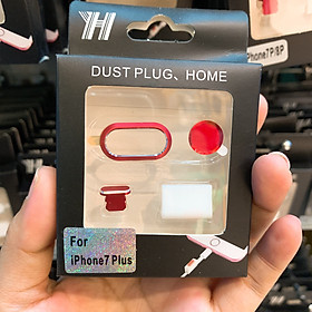 Bộ Viền Kim Loại Bảo Vệ Camera Dành Cho IPhone 7PL/8PL (Viền Camera, Dust Plug, Phím Home)