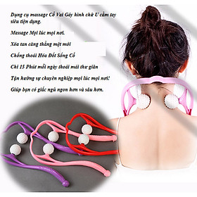 Dụng cụ massage Cổ,Vai ,Gáy thiết kế hình chữ U có tay cầm chống trượt siêu tiện dụng-GD436-Massage-Co (giao màu ngẫu nhiên)