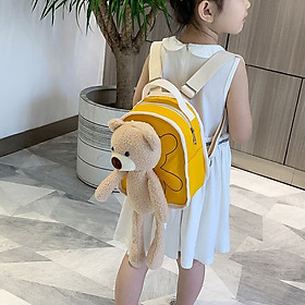 Balo Cho Bé Đi Học Mẫu Giáo Hình Gấu Bông Dễ Thương - Tặng 1 vòng đeo tay chống muỗi