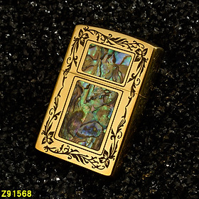 Vỏ Hột Quẹt Bật Lửa Xăng Đá Zorro Z91580 - Z91568 Bằng Đồng Nguyên Chất Khảm Trai Nhiều Họa Tiết Cực Đẹp