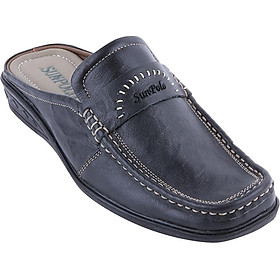 Dép Sabo Nam Da Bò SUNPOLO SUSB003D - Đen